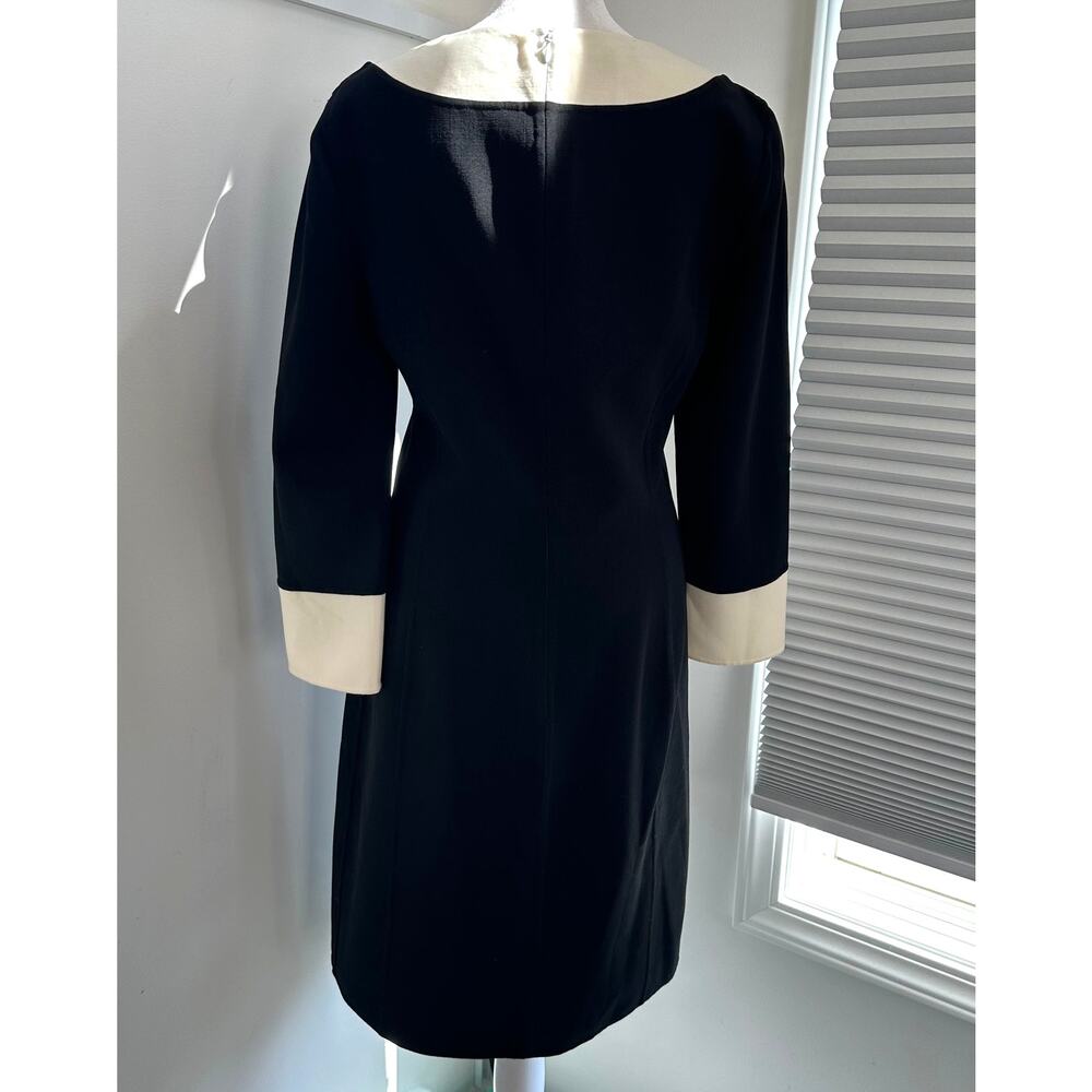 Michael Kors Collection Virgin Wool Black Dress Size 6 Knee Long Sleeve Italy - Picture 5 of 8